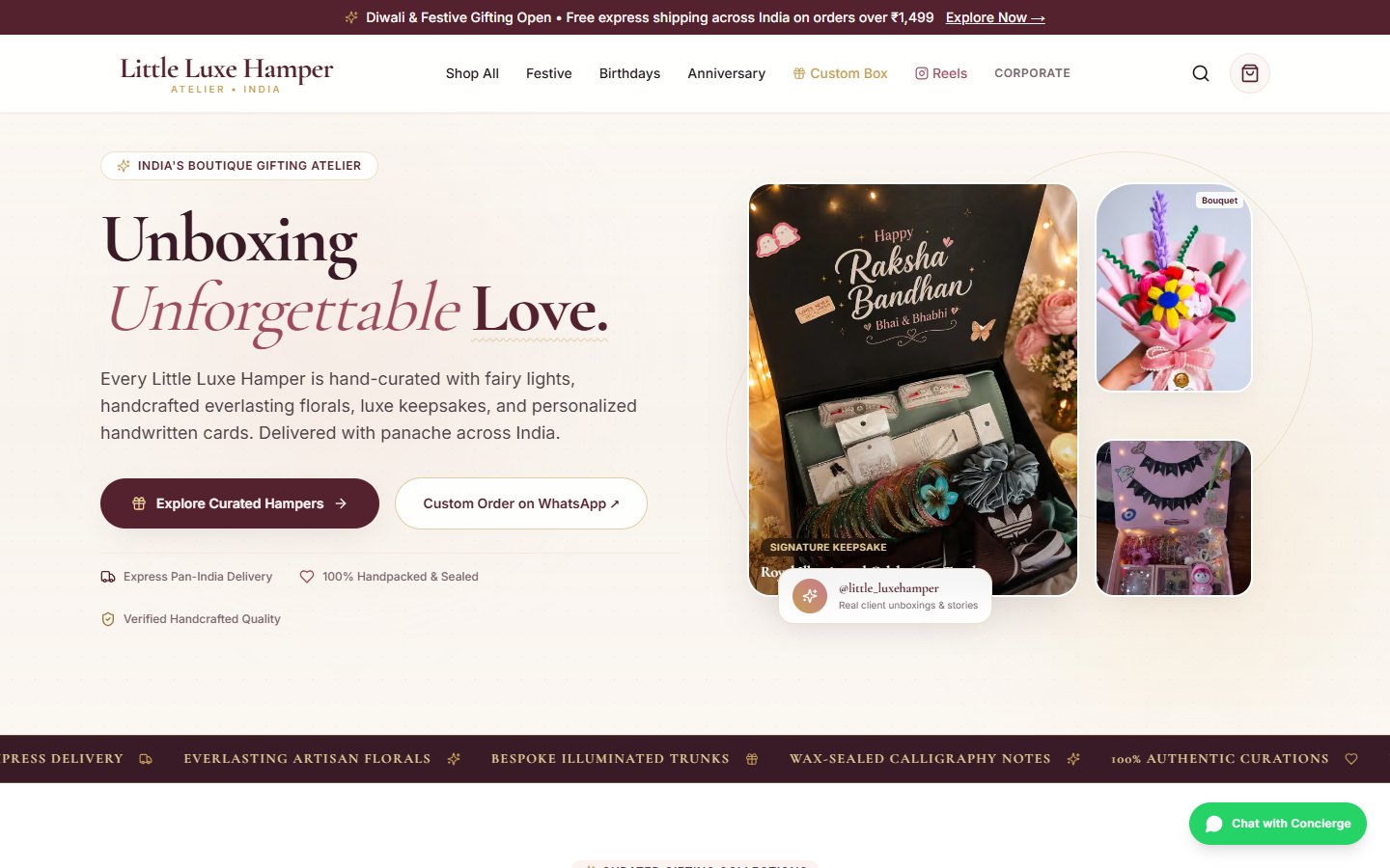 Little Luxe Hamper — E-Commerce, Gifting